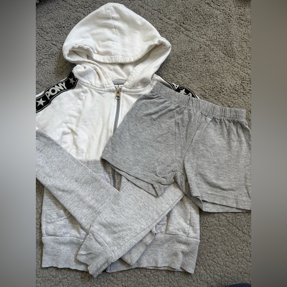 White and Gray Hoodie with Shorts Bundle